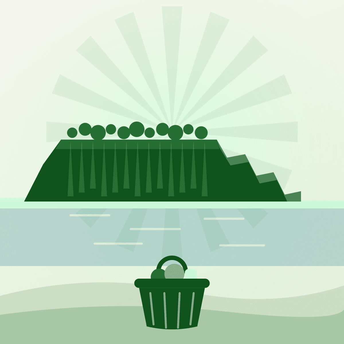 Scarborough Bluffs and a grocery basket, illustrating Scarborough food bank support