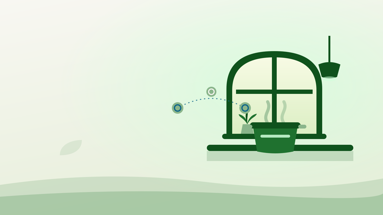 Flat geometric illustration of food security grant funding in Nova Scotia flowing from a government building into a shared community cooking pot