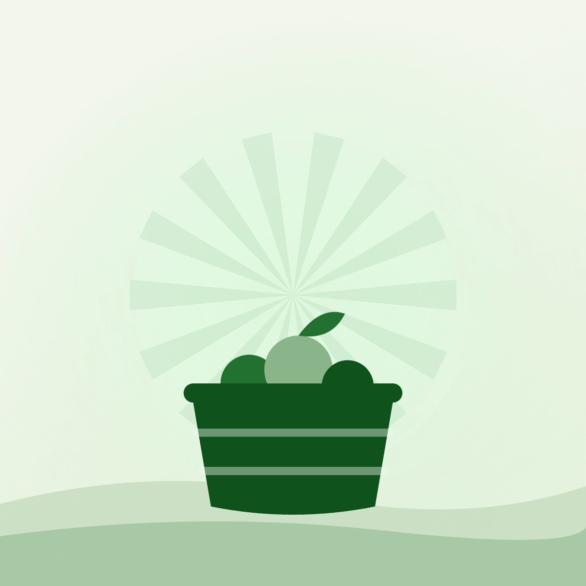 Illustrated crate of produce representing the Sydney Public Market