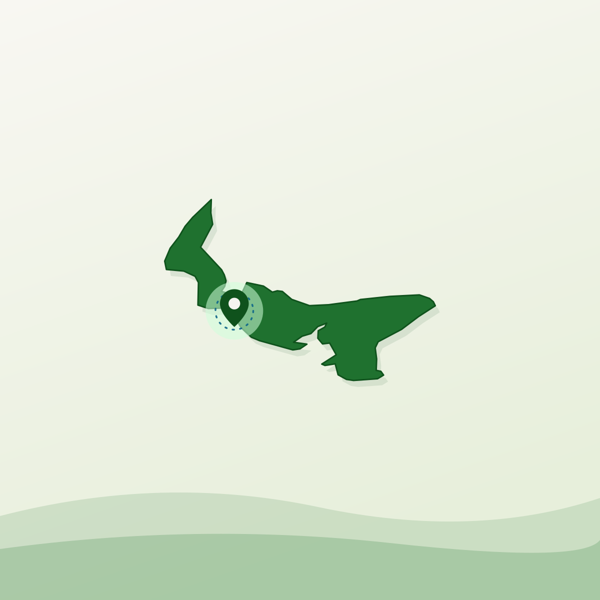 Illustrated outline of Prince Edward Island with Summerside marked