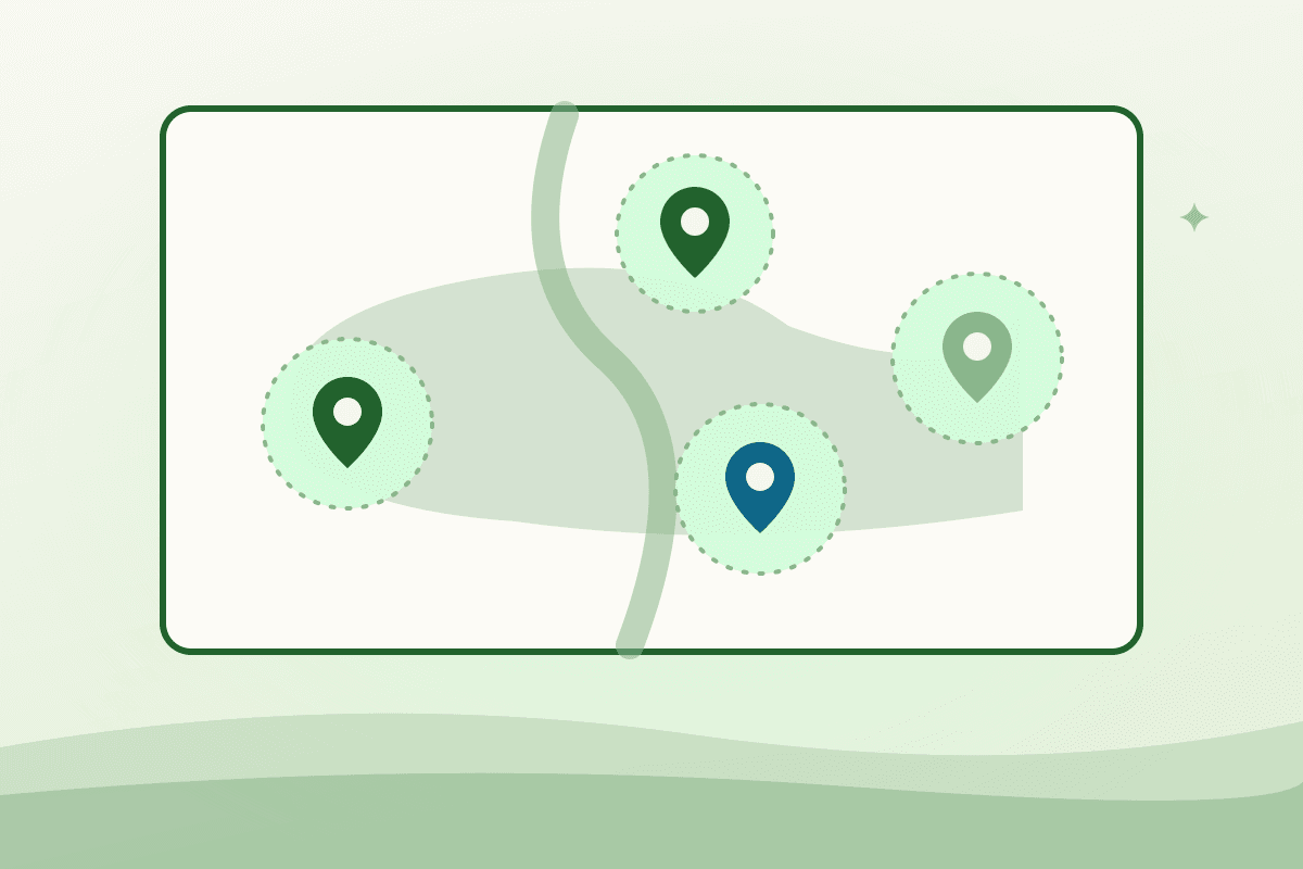 Flat illustration of a city map with four pins marking food banks in different Saint John neighbourhoods